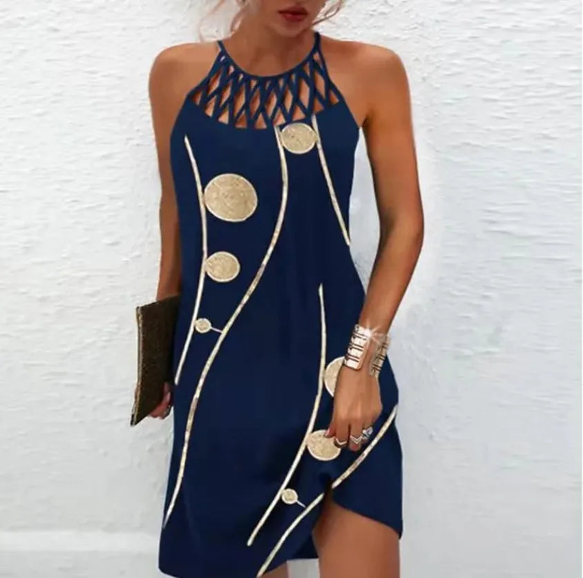 Robe de plage sexy mini à la mode, sans manche