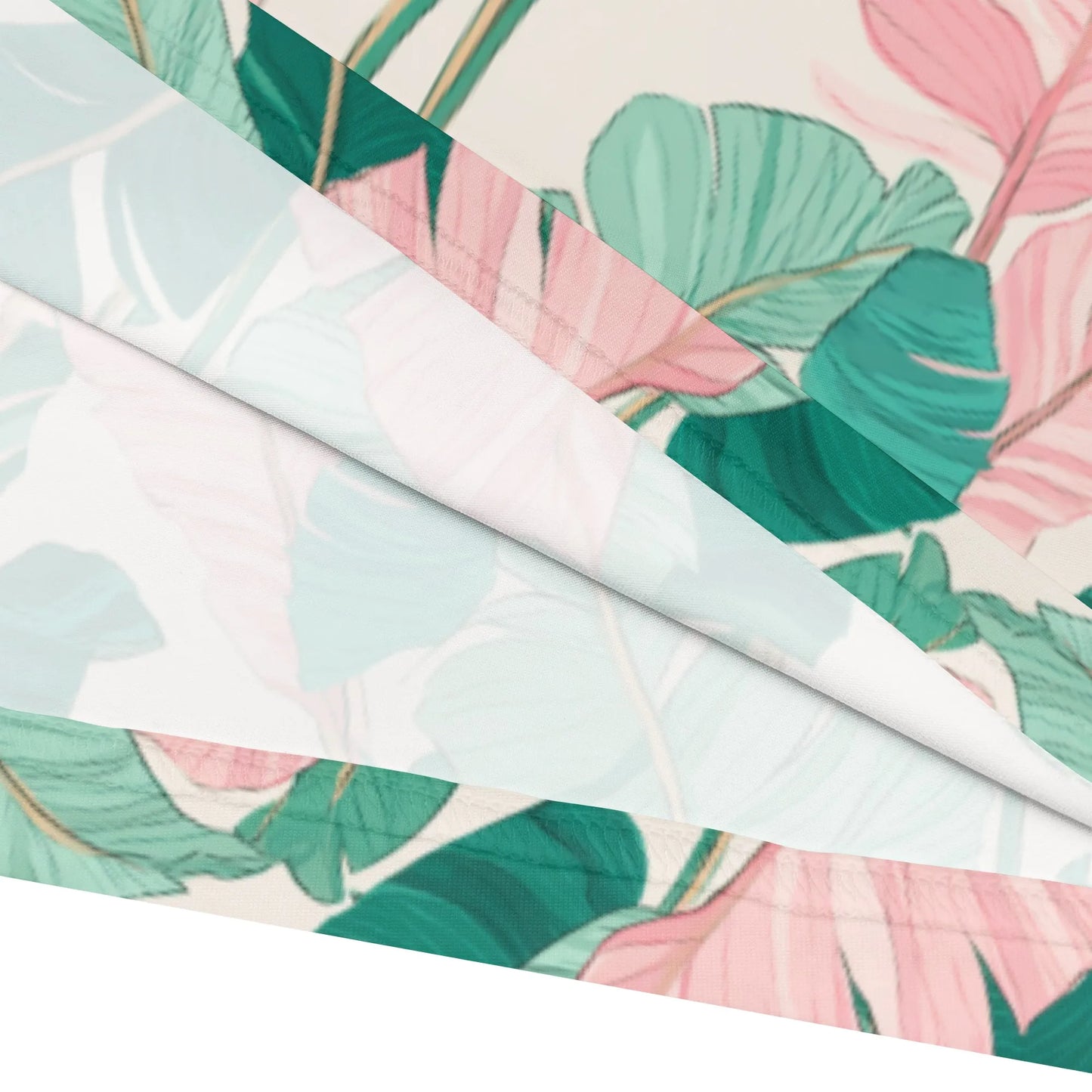 Robe portefeuille à feuilles tropicales rose vert imprimé col en v