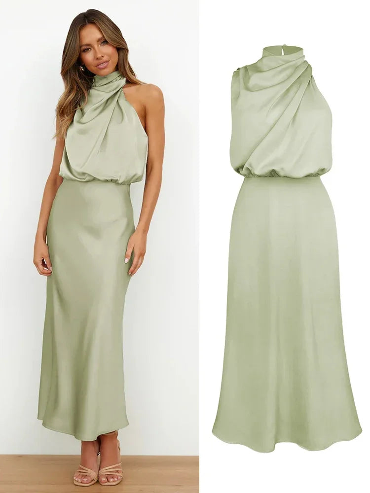 Robe Longue en Satin Luxe