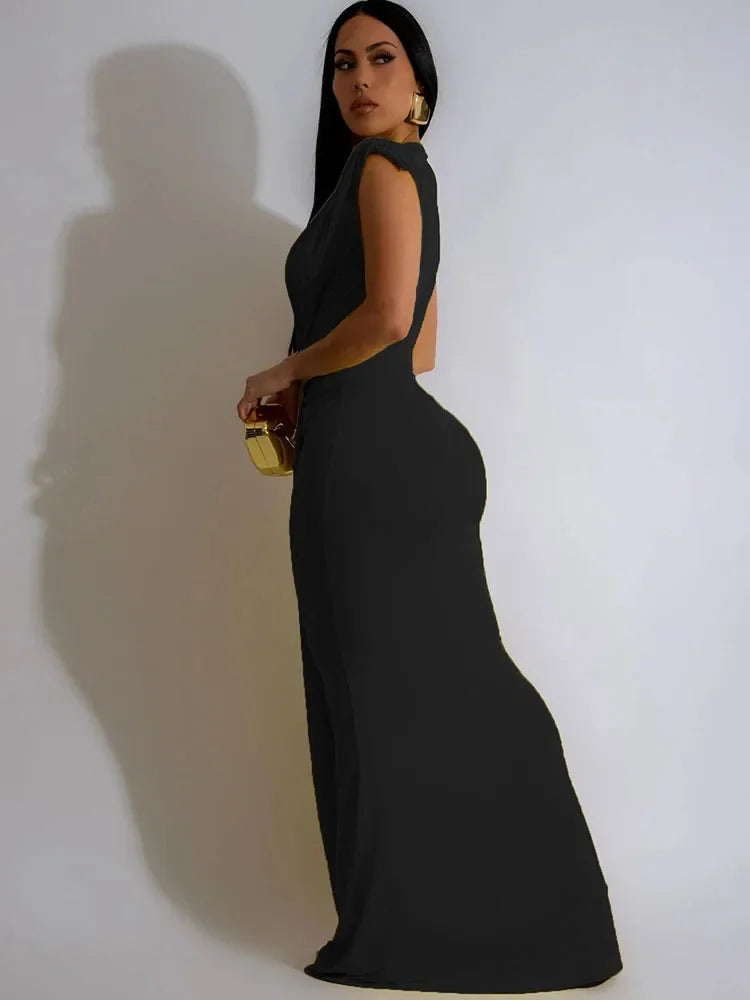 Robe Longue Sexy Soirée Bal Profond Col en V Fourreau