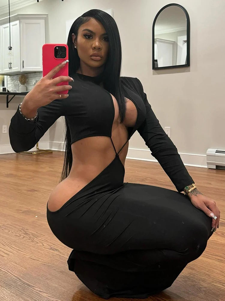 Robe sexy manche longue