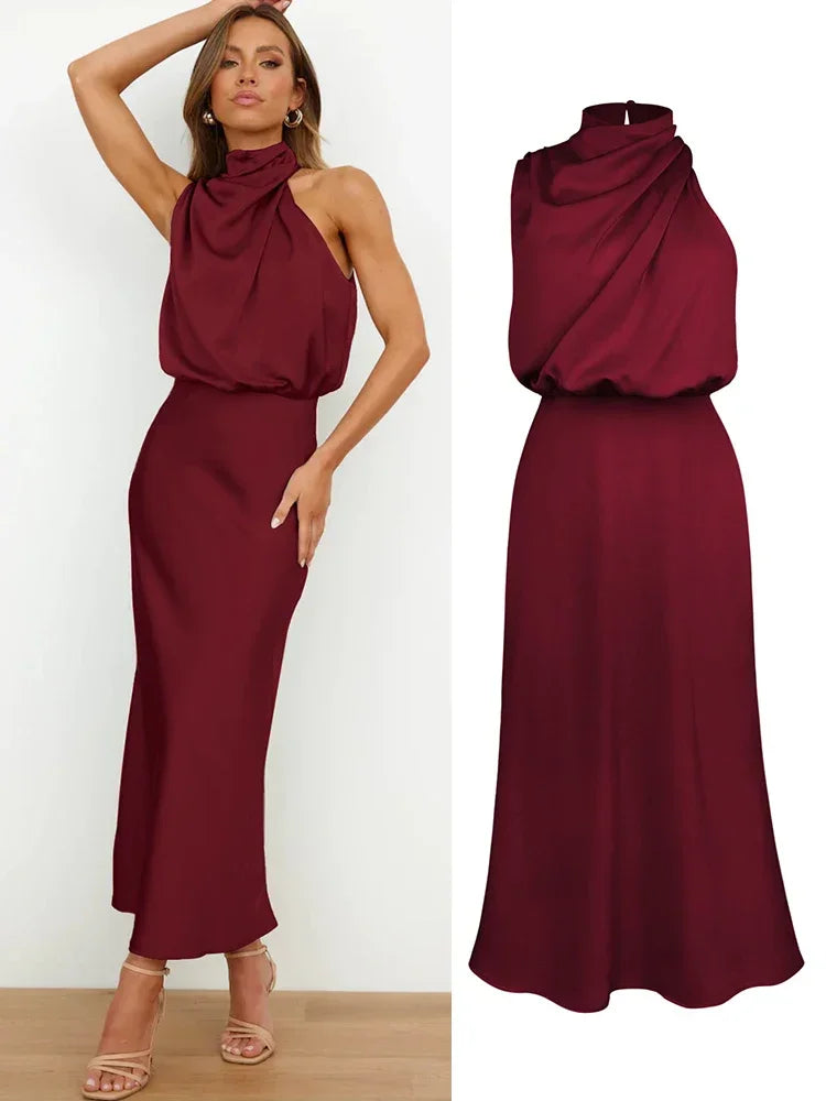 Robe Longue en Satin Luxe