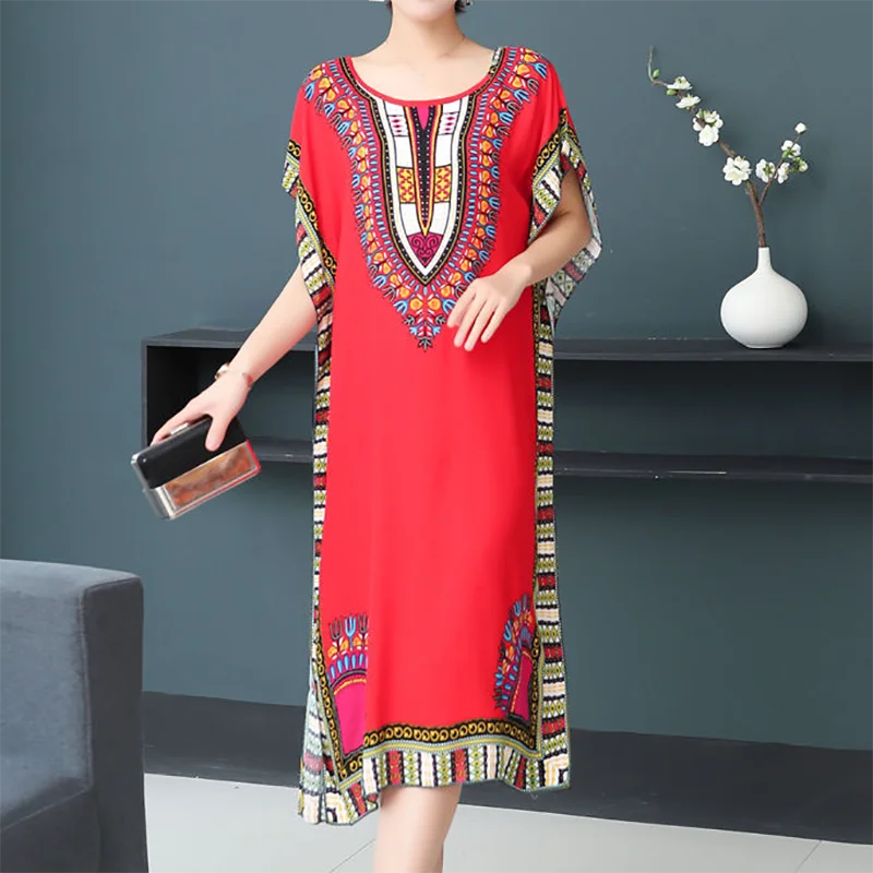 Robe de Maternité Bohème – Imprimé Élégant, Coupe Décontractée, Style Chic pour Grossesse
