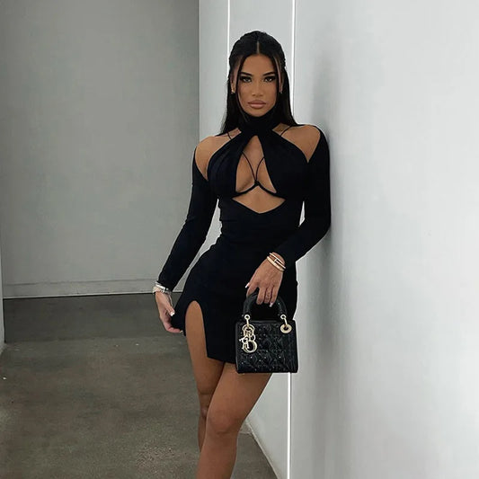 Robe mini manche longue