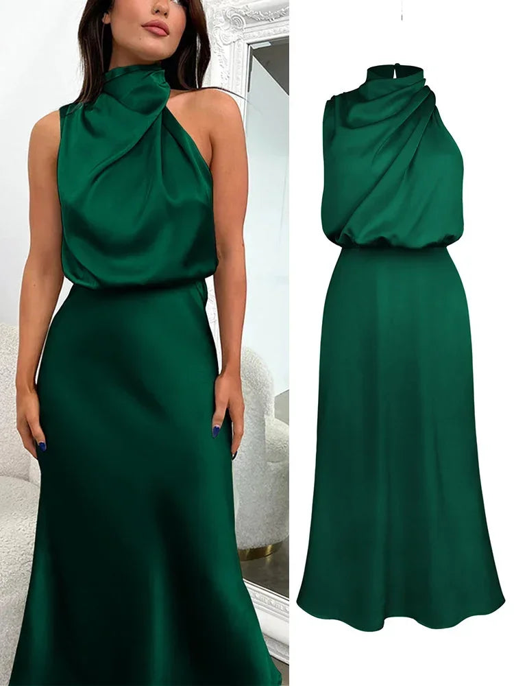 Robe Longue en Satin Luxe