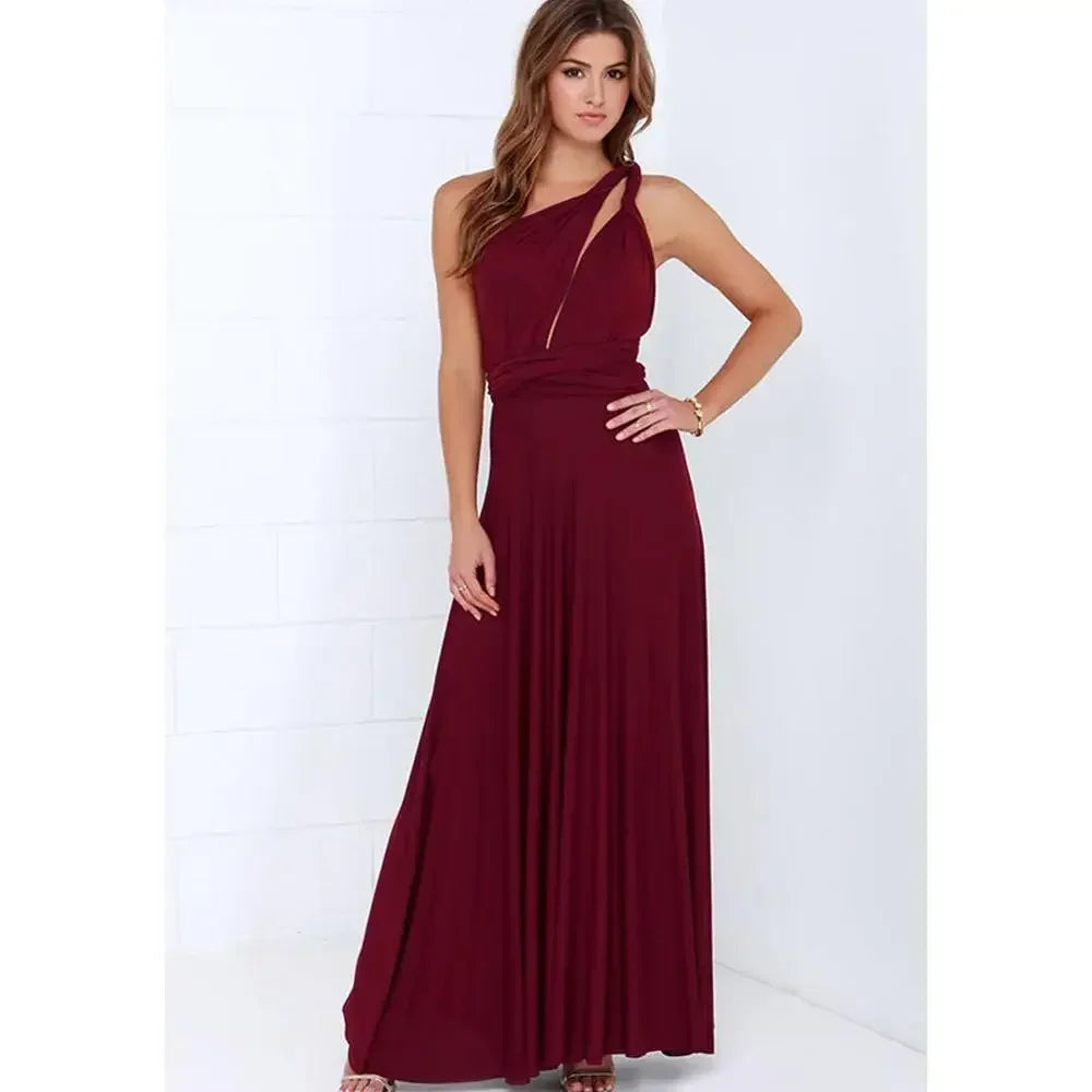 Robe Longue Sexy Sanglé Dame  Multi porté V-cou