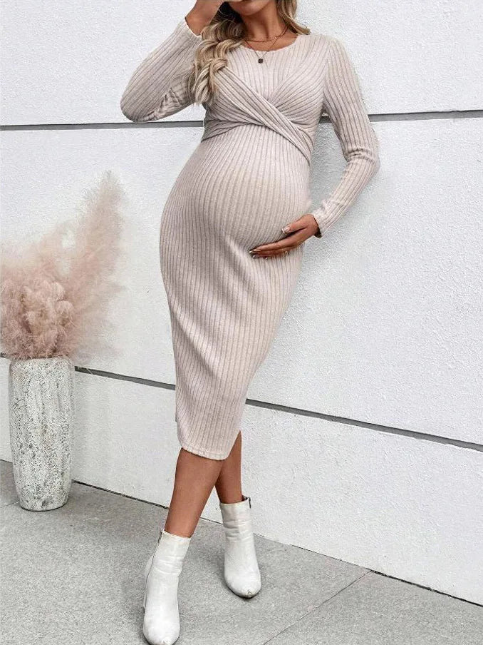 Robe de Maternité à Manches Longues