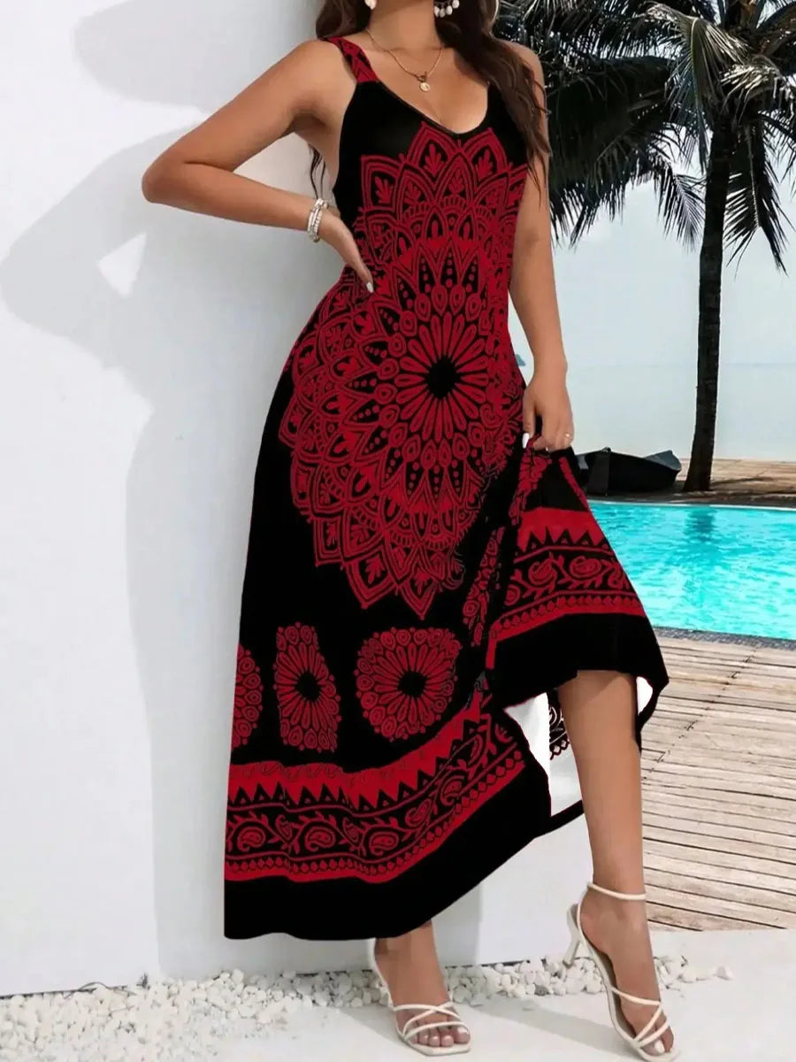 Robe bohème à bretelles , dos nu, été