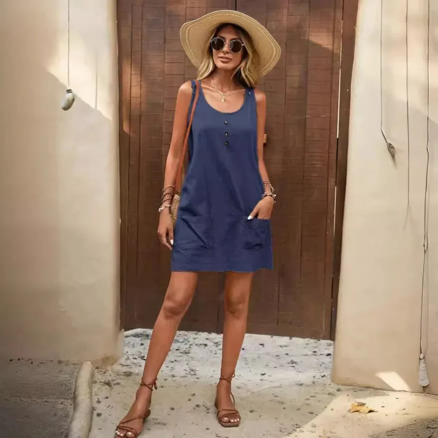 Robe Décontractée Bohème en Coton & Lin