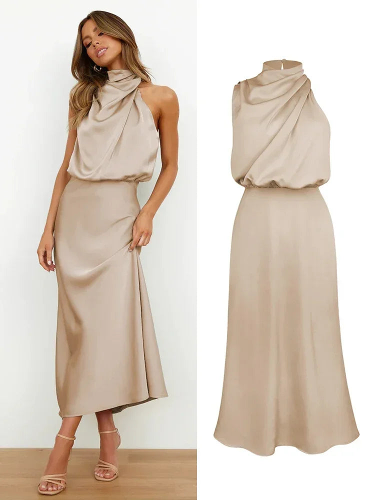 Robe Longue en Satin Luxe