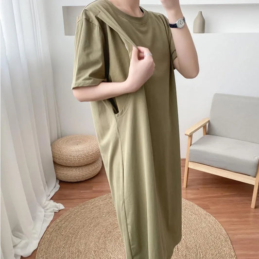 Robe d'allaitement à manches courtes confortable et décontracter