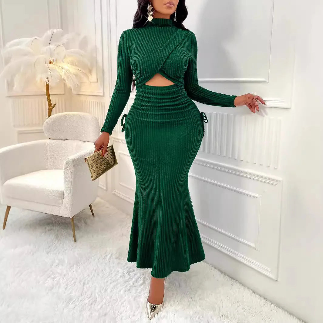 Robe à col rond nouveau style pour femmes