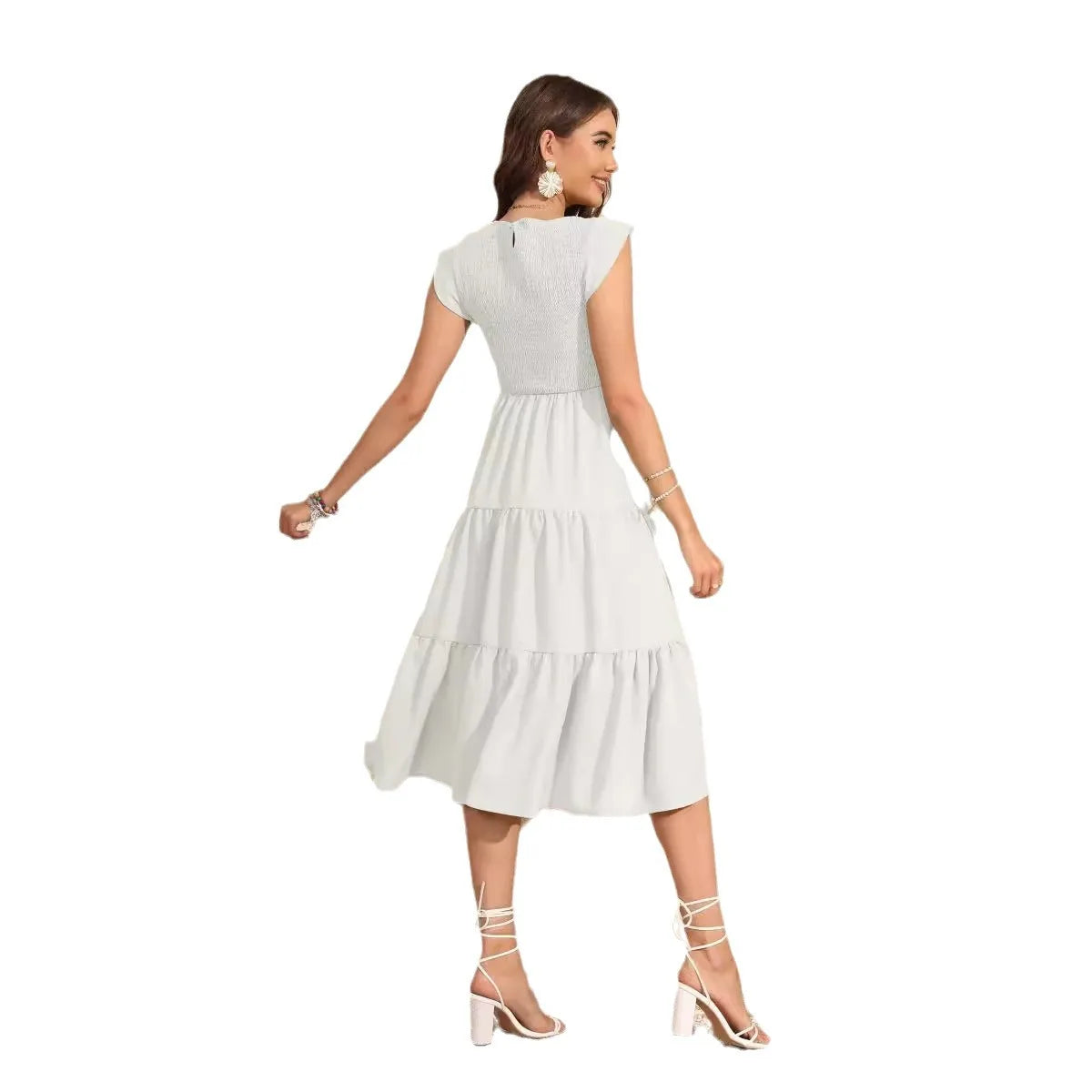 Robe de Maternité Plissée en Mousseline