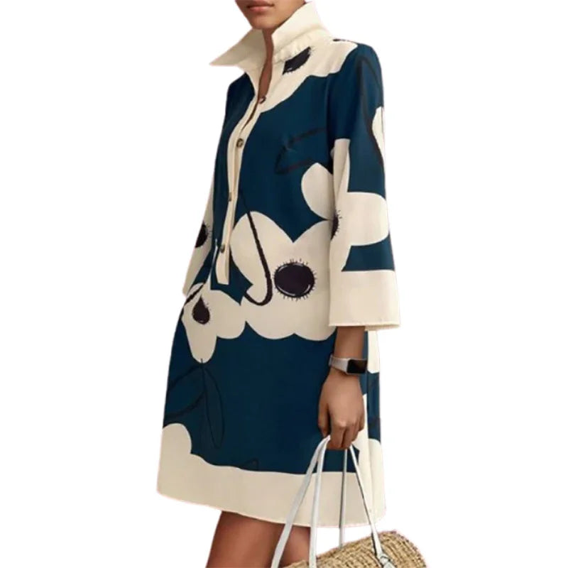 Robes de Printemps Manches Longues Yeezzi Floral Imprimé