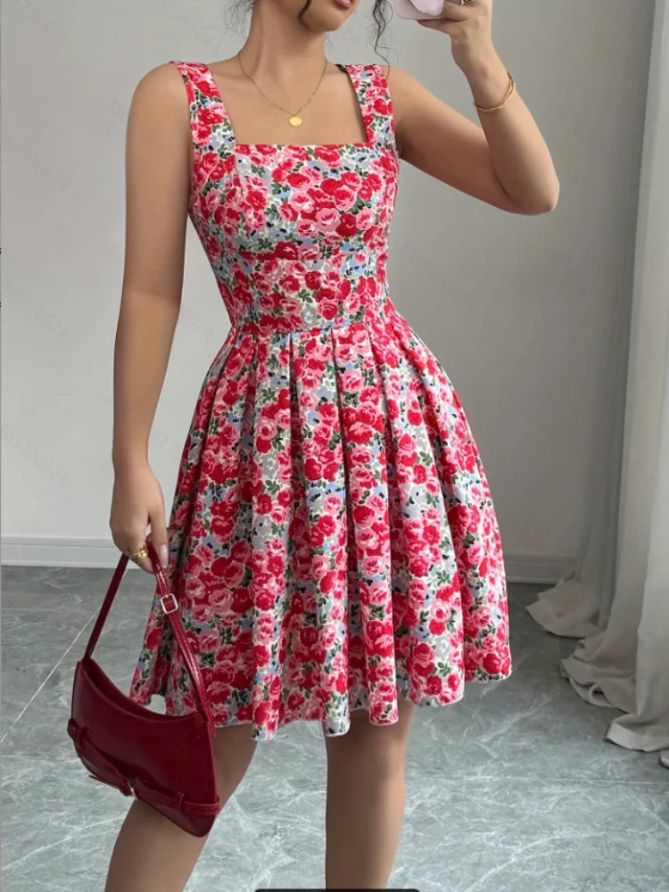 Robe d'Été Rétro Sans Manches