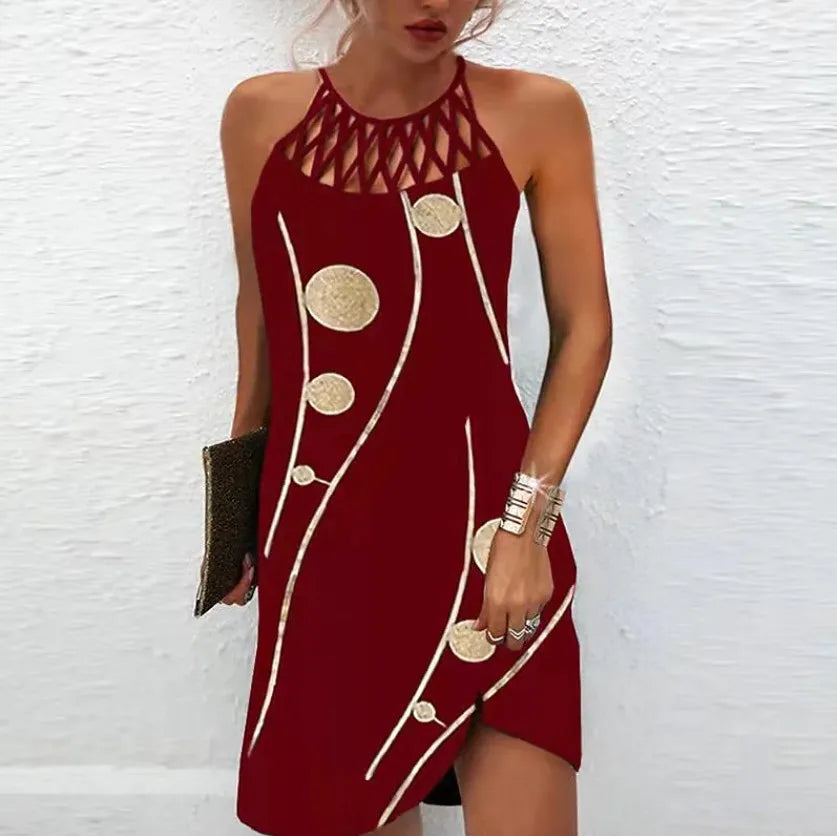Robe de plage sexy mini à la mode, sans manche
