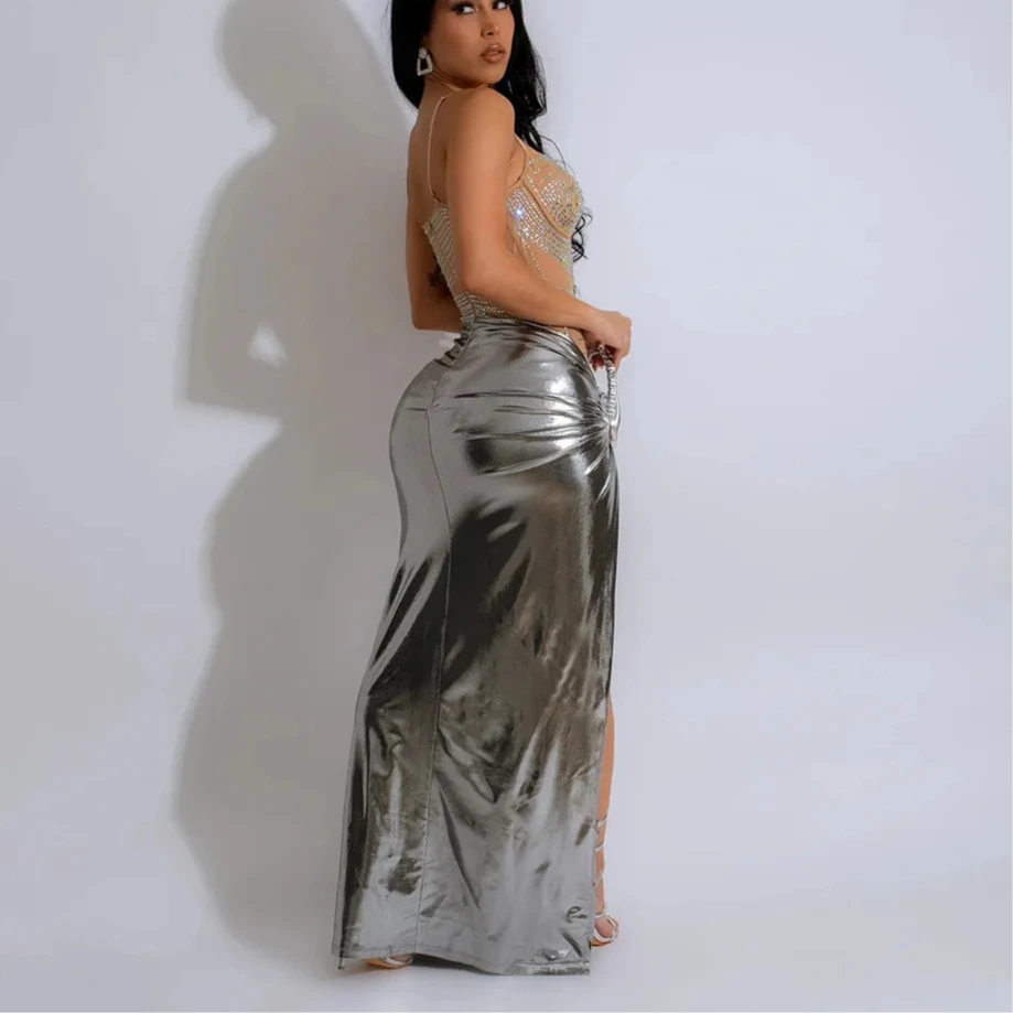 Robe Longue Sans Manche  Maille voir à travers| Mode Soirée