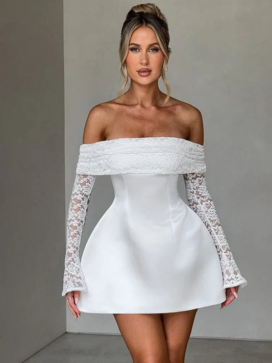 Robe de Soirée Une Épaule en Dentelle