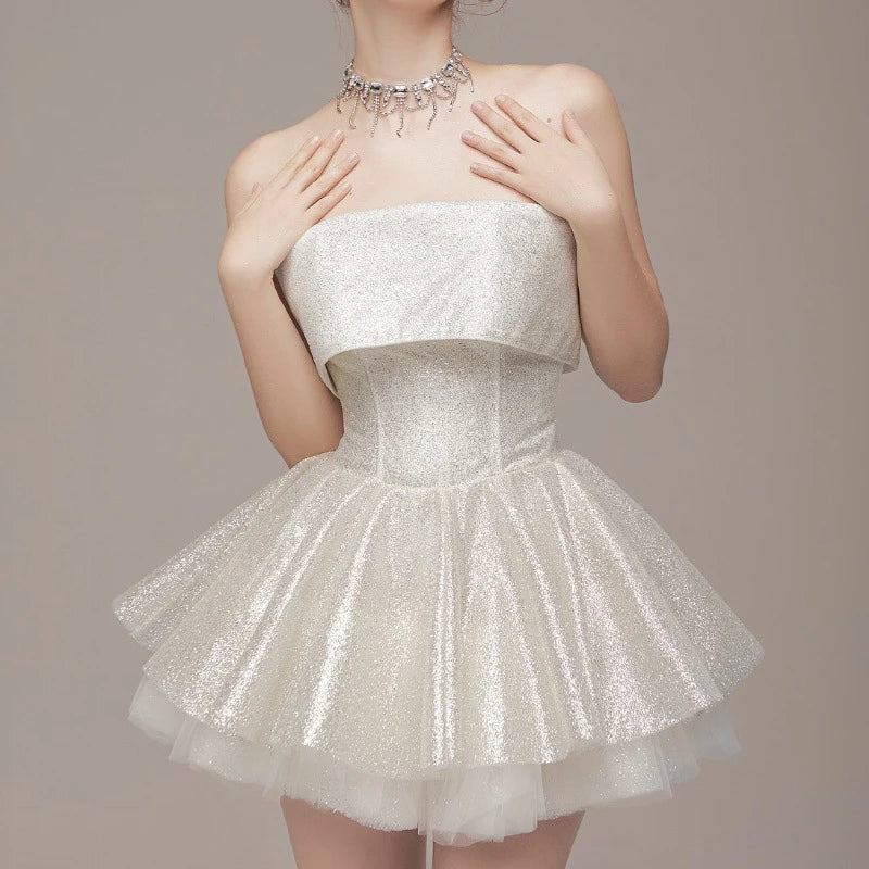 Robe de Soirée Taille Haute à Paillettes