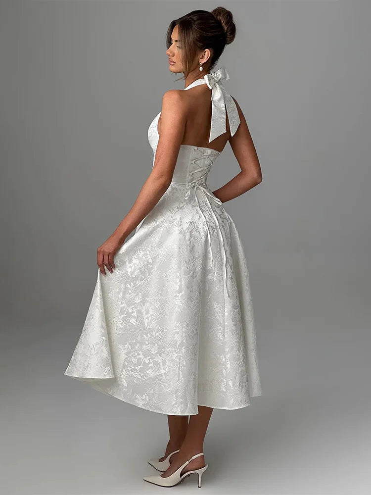 Robe Trapèze Longue en Jacquard