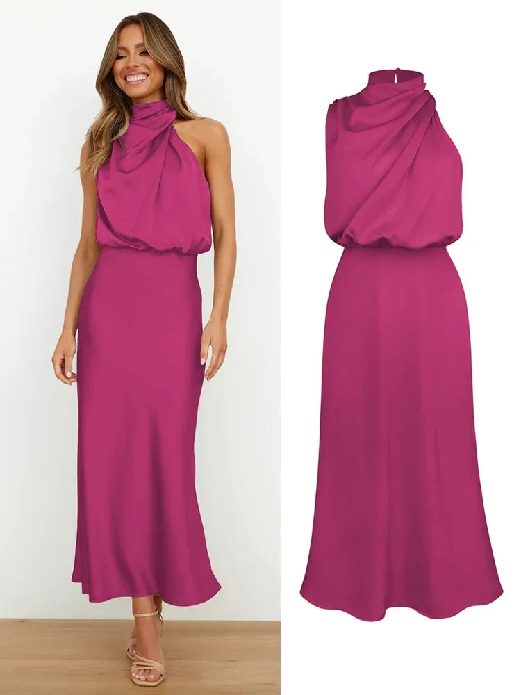 Robe Longue en Satin Luxe