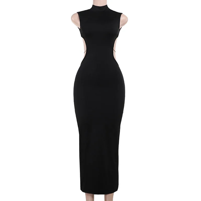 Robe Longue Sexy Dos Nu Bandage Papillon