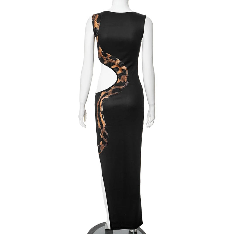 Robe Longue Sans Manches Imprimé  Sexy