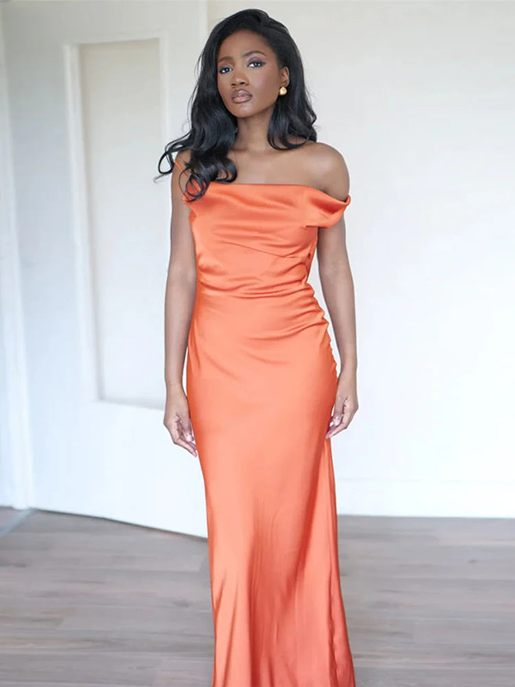 Robe Longue de Soirée en Satin
