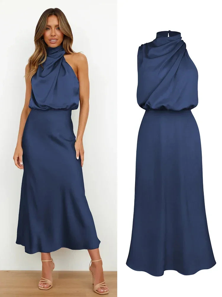 Robe Longue en Satin Luxe