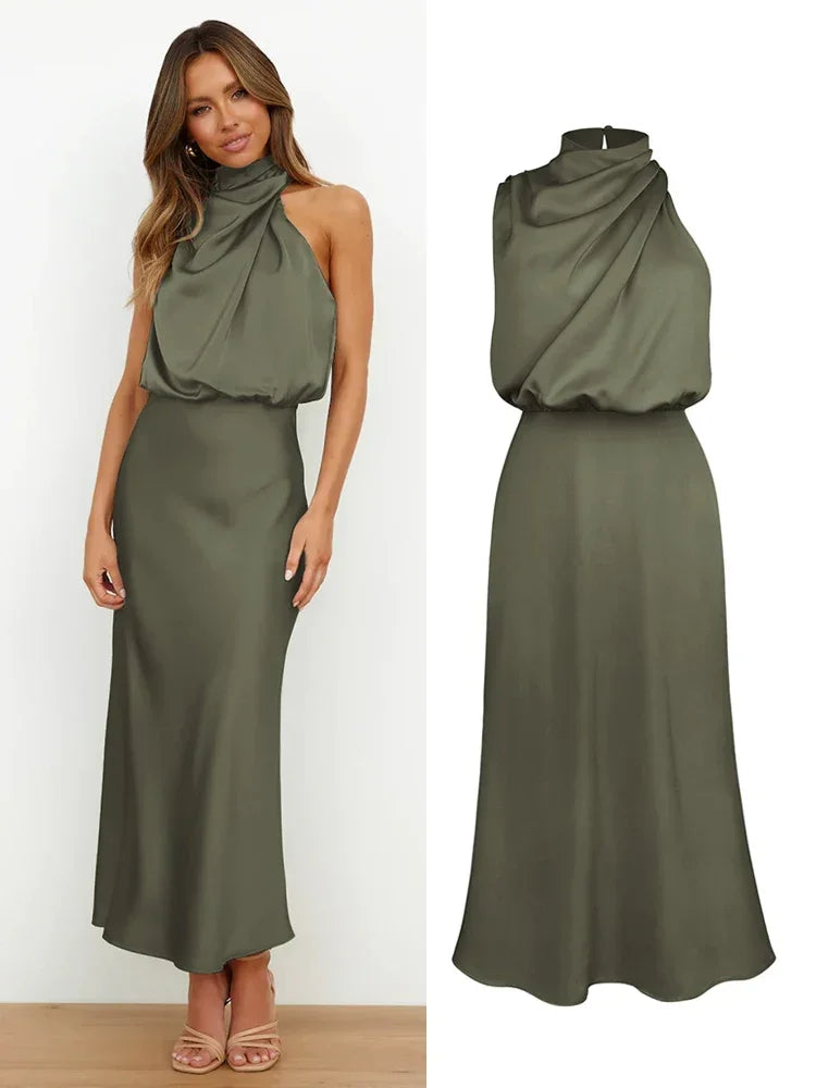 Robe Longue en Satin Luxe