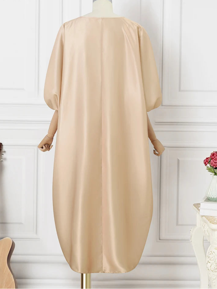 Robe Longue en Satin Style Bohème