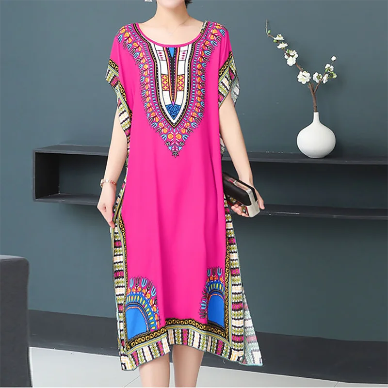 Robe de Maternité Bohème – Imprimé Élégant, Coupe Décontractée, Style Chic pour Grossesse