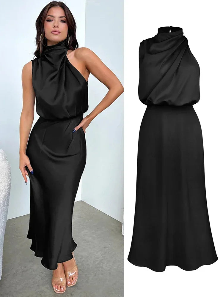 Robe Longue en Satin Luxe