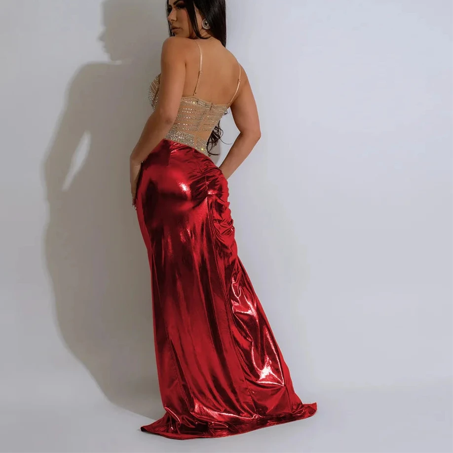 Robe Longue Sans Manche  Maille voir à travers| Mode Soirée