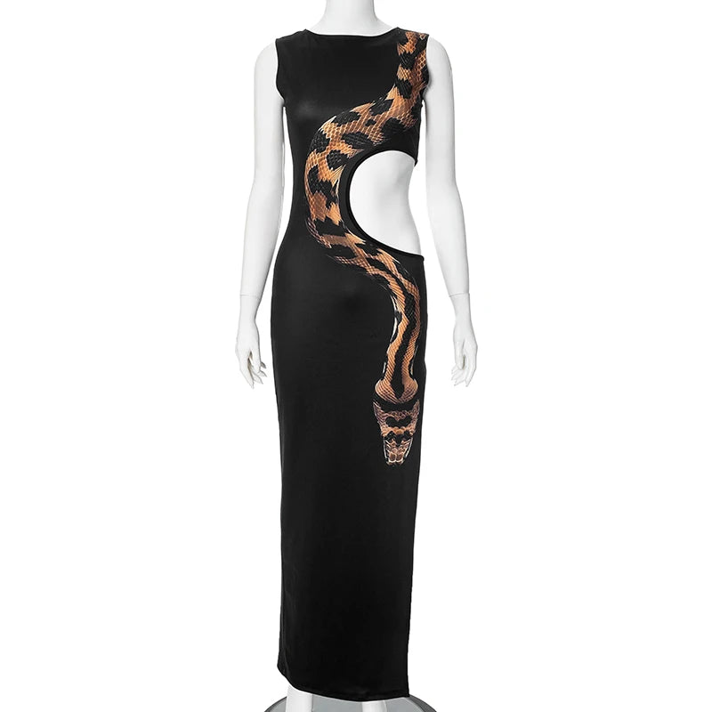 Robe Longue Sans Manches Imprimé  Sexy