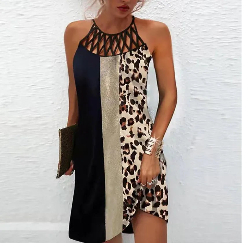 Robe de plage sexy mini à la mode, sans manche