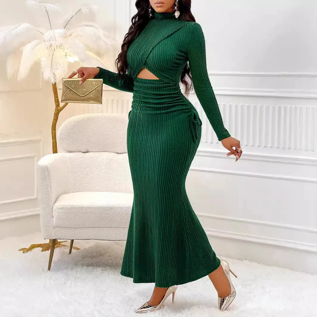 Robe à col rond nouveau style pour femmes