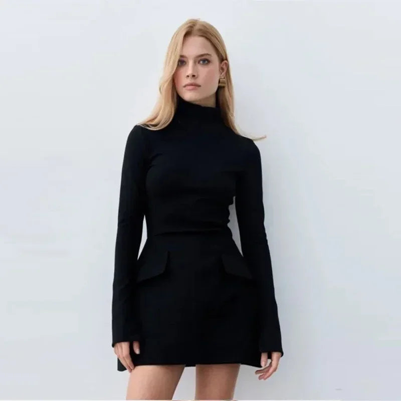 Robe À Col Roulé À Manches Longues Sexy Automne Printemps