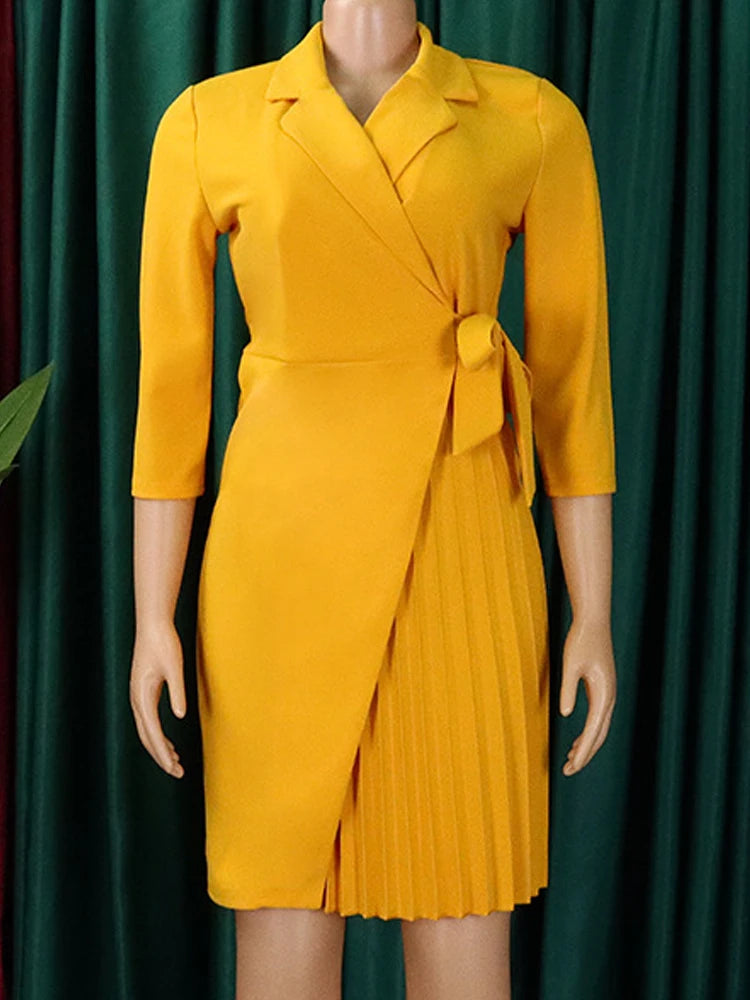 Robe À Manches Longues Grande Dame Ceinture