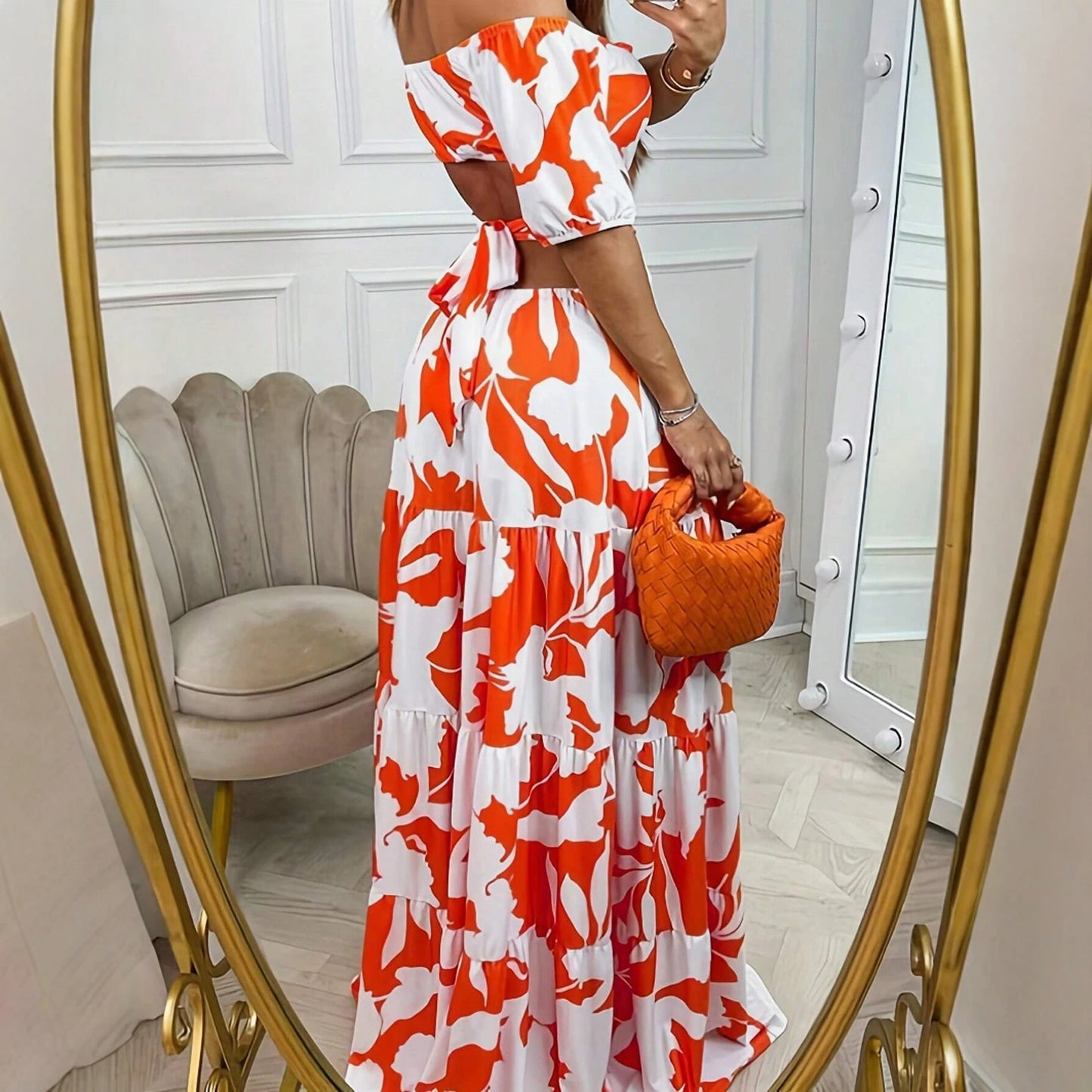 Robe Printemps Été – Élégante, Décente, Épaules Dénudées, Manches Bouffantes, Style Décontracté Chic