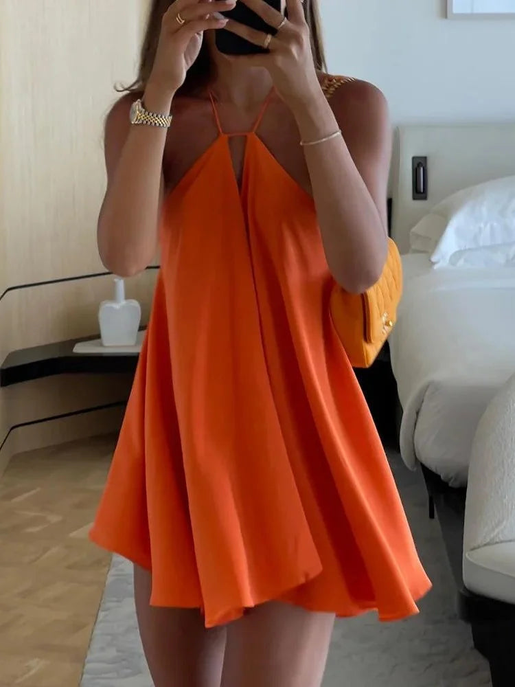 Robe de soirée Sexy à épaules sans manches, ajourée robe de plage, dos nu