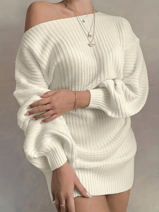 Robe Pull Femme Décontractée – Manches Longues Automne Hiver