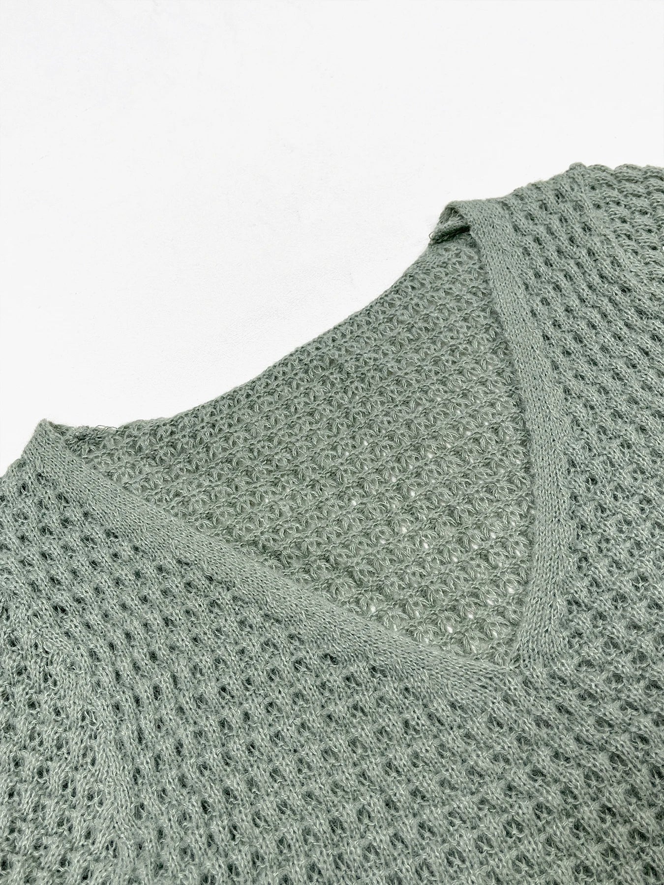 Robe Pull Femme Col V – Manches Évêque, Tricot Élégant Printemps Automne