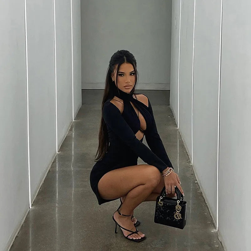 Robe mini manche longue