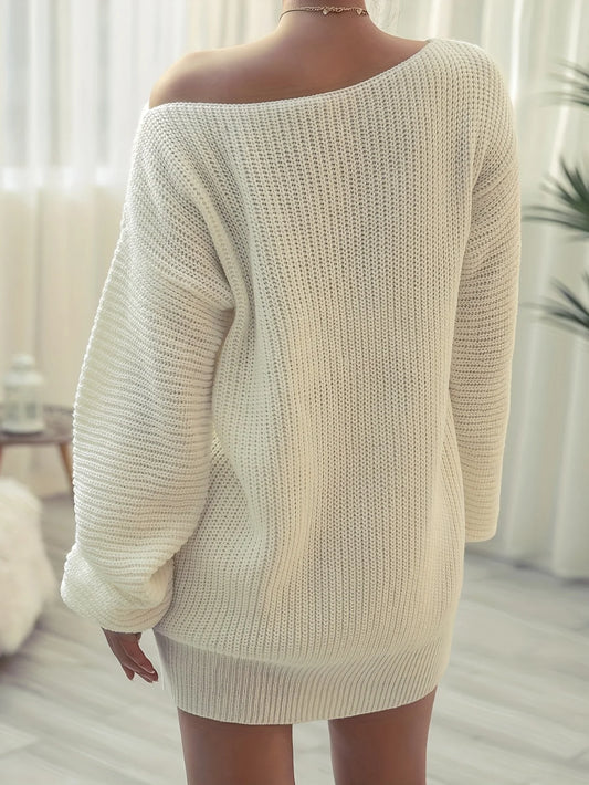 Robe Pull Femme Décontractée – Manches Longues Automne Hiver