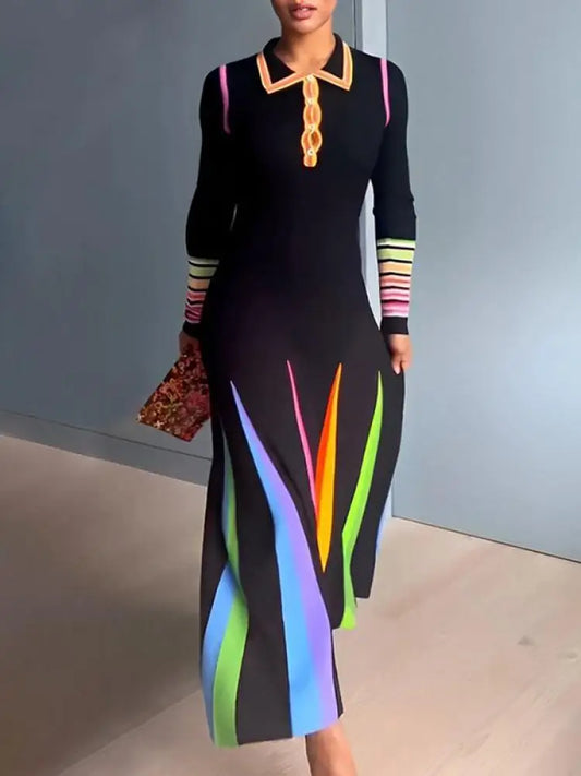 Robe d’Automne à Manches Longues