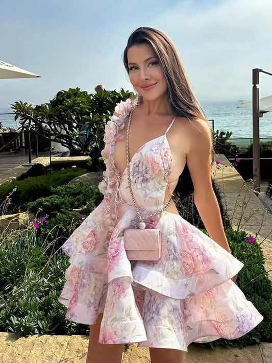 Robe d’Été Fleurie à Lacets