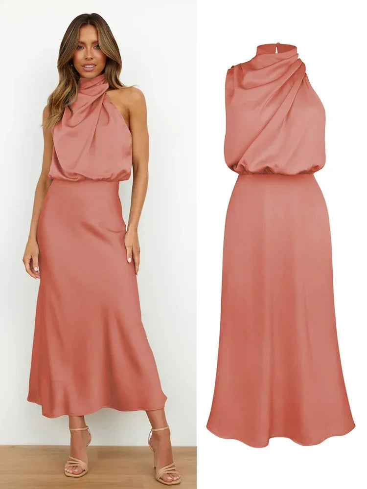 Robe Longue en Satin Luxe