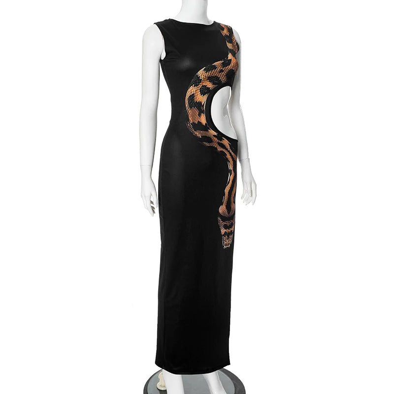 Robe Longue Sans Manches Imprimé  Sexy