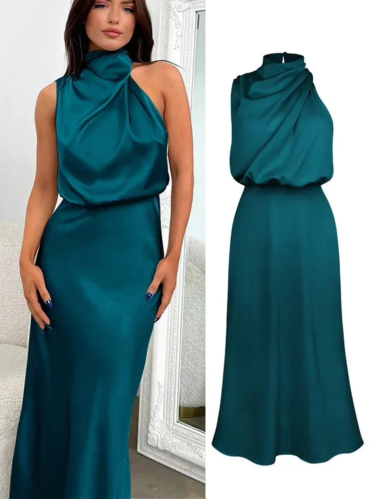 Robe Longue en Satin Luxe